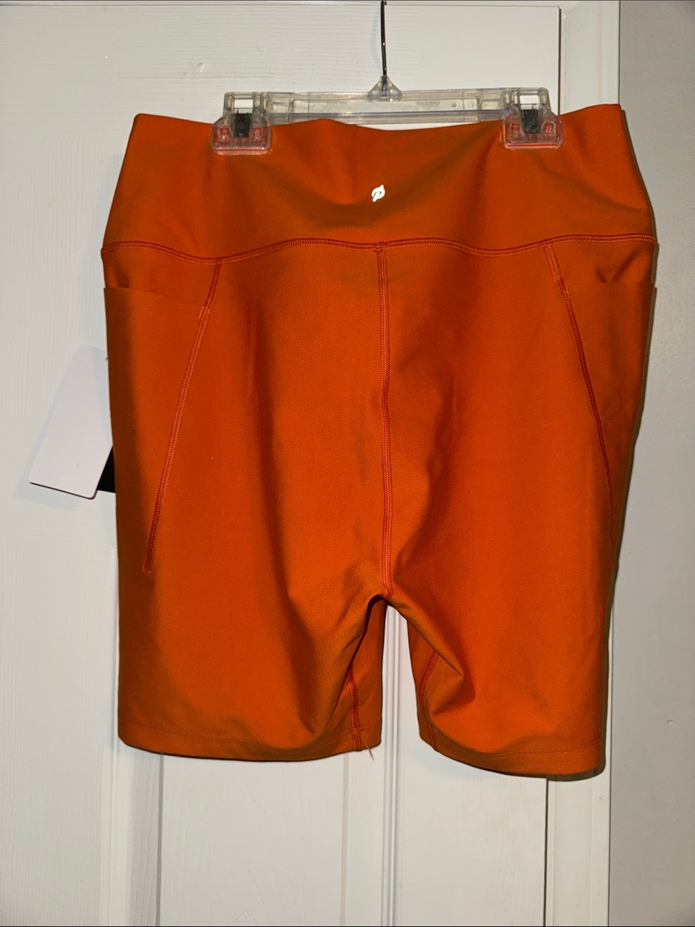 Peloton Vibrant Orange High-Waist Bike Shorts - Picture 5 of 6